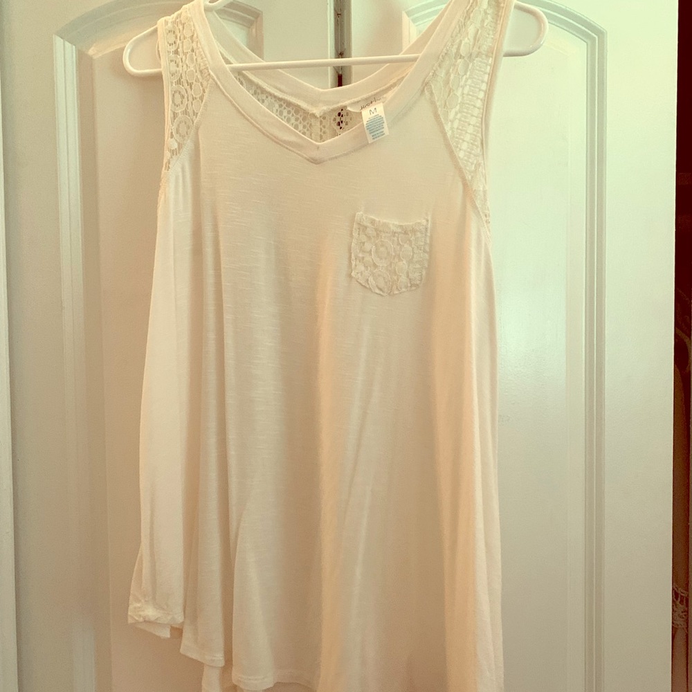 White flowy sleeveless shirt